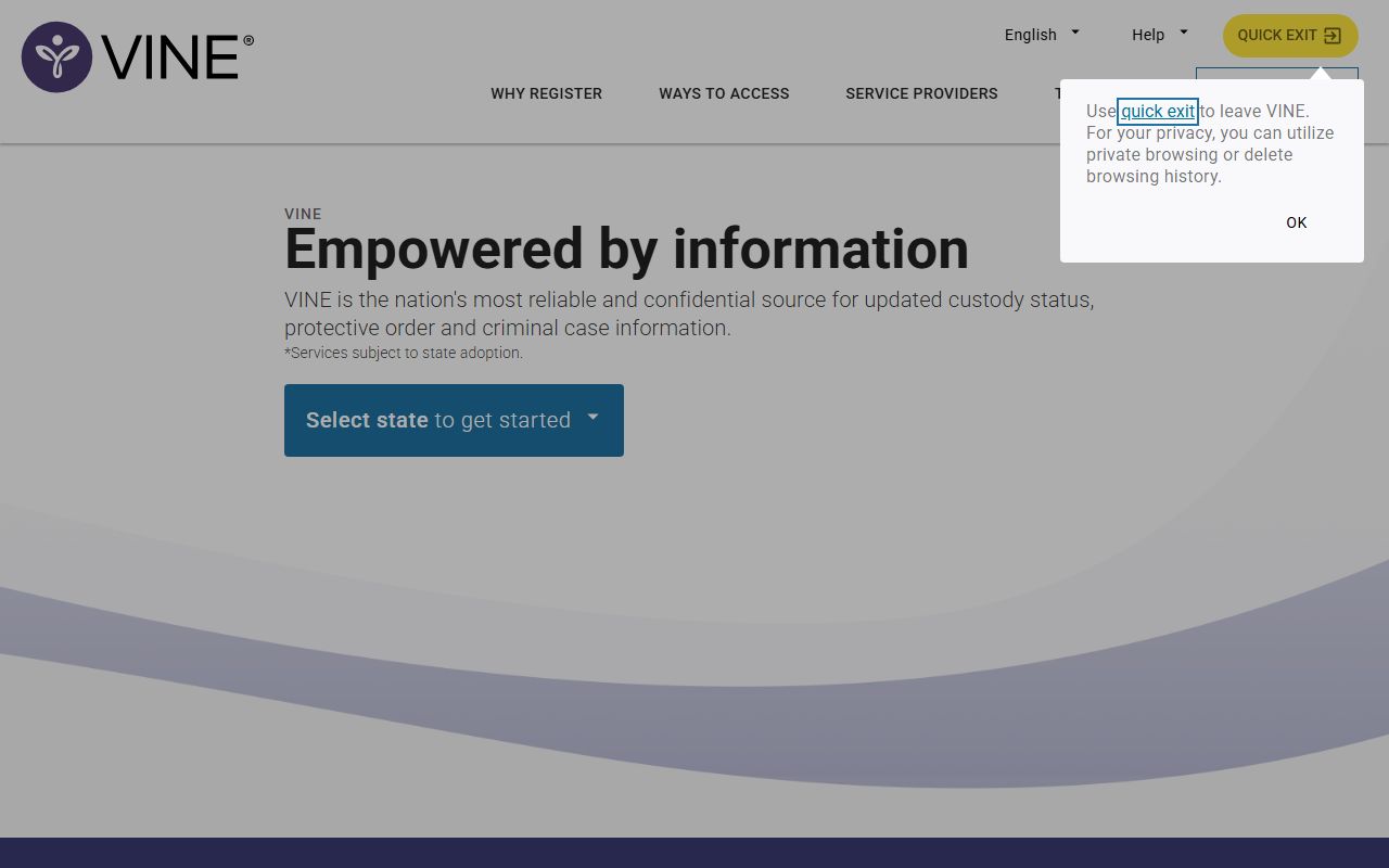 Davie County inmate records VINELink custody notification portal